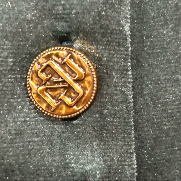 Emerald Green Velvet Victorian Lace Fitted Y2K Vest Waist Coat Boho Gypsy M - Picture 5 of 8